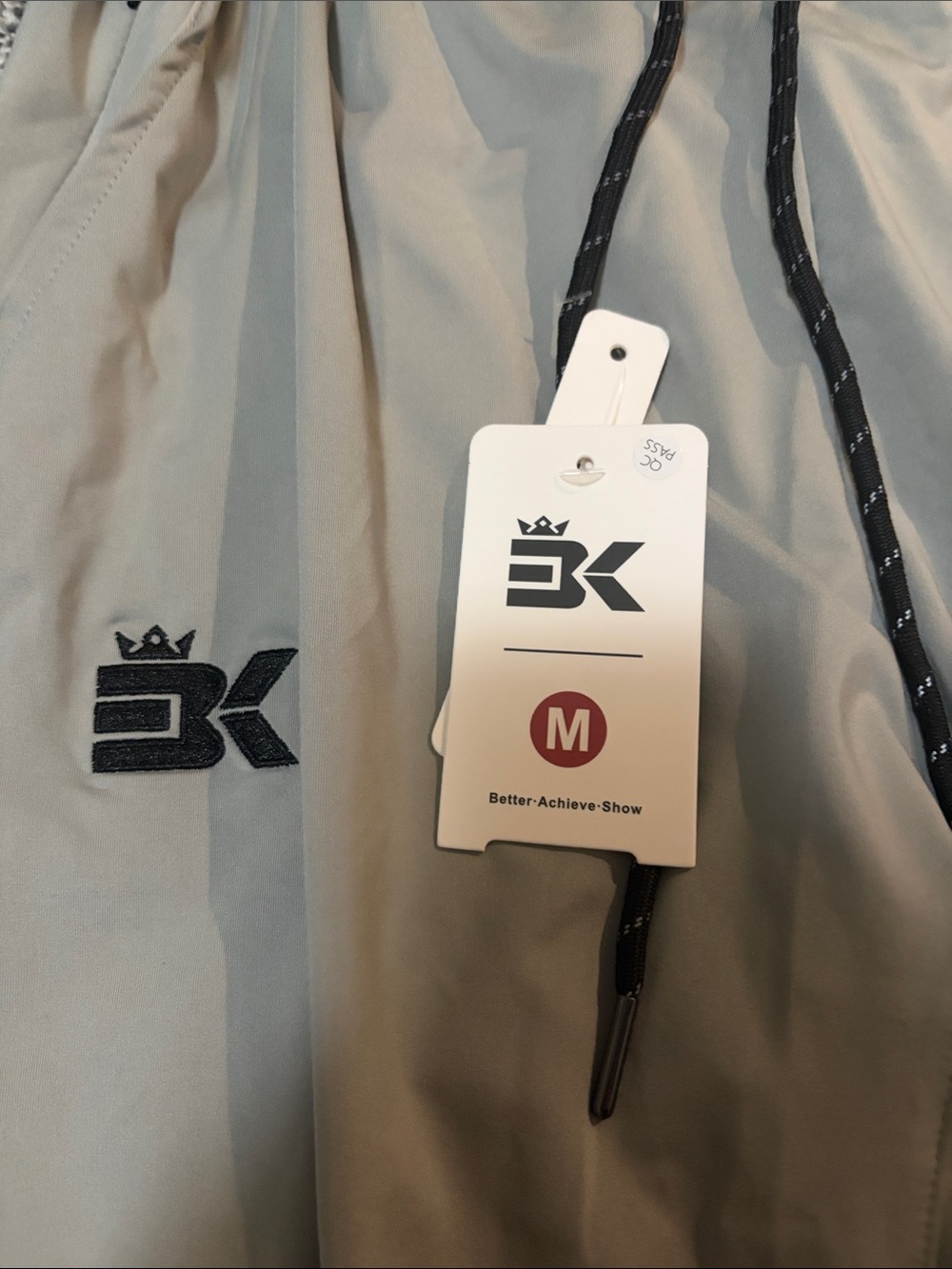 Men's Light Gray Athletic Joggers with Drawstring Waist - Picture 2 of 2